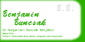 benjamin buncsak business card