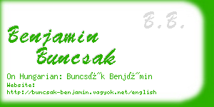 benjamin buncsak business card